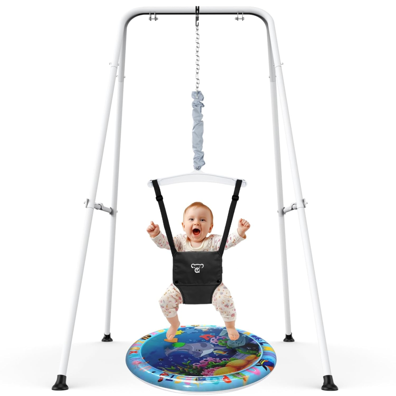 G TALECO Gear Baby Jumper with Stand,Baby Bouncer,Easy Set-Up,Baby Exerciser for Active Babies,Suitable for Indoor and Outdoor, (Water Mat Include) 