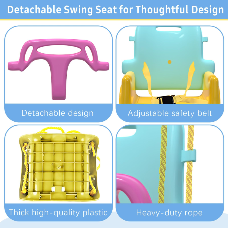 G TALECO GEAR 2 in 1 Baby Jumper&Portable Baby Swing for Infants to Toddler,Swing Sets for Outside and with 4 Sandbags,Yellow & Blue 