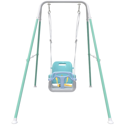 G TALECO GEAR Portable Baby Swing for Infants to Toddler,Swing Sets for Outside and with 4 Sandbags,White & Green