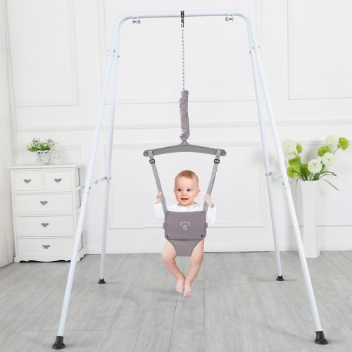 2 in 1 Baby Jumper with Swing, Baby Swing Indoor and Outdoor Use, Baby Jumpers and Bouncers, Toddler Swing with Foldable Stand